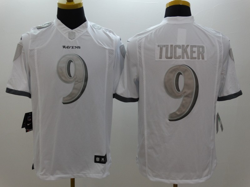 Men's Baltimore Ravens Justin Tucker #9 White Jersey